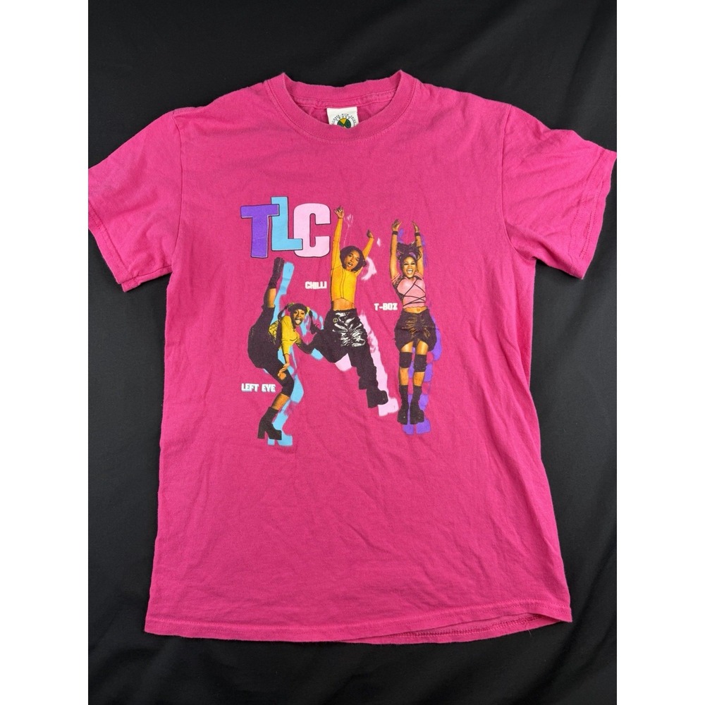 Vintage TLC Cross Colours Shirt Pink Rap Tee Left Eye T-Boz Chilli 90's Style, S